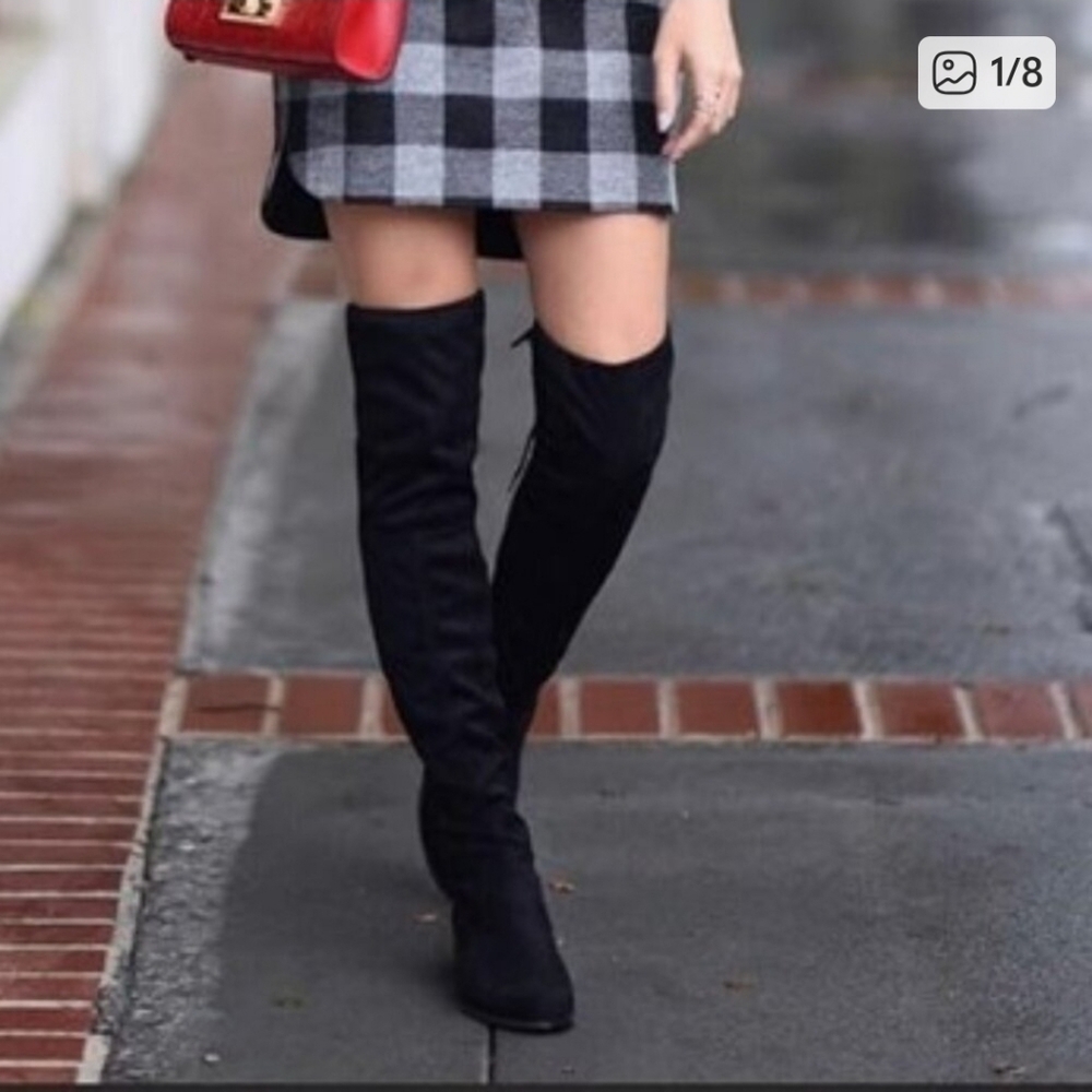 Thigh High Faux Suede Boots - Gannon Style